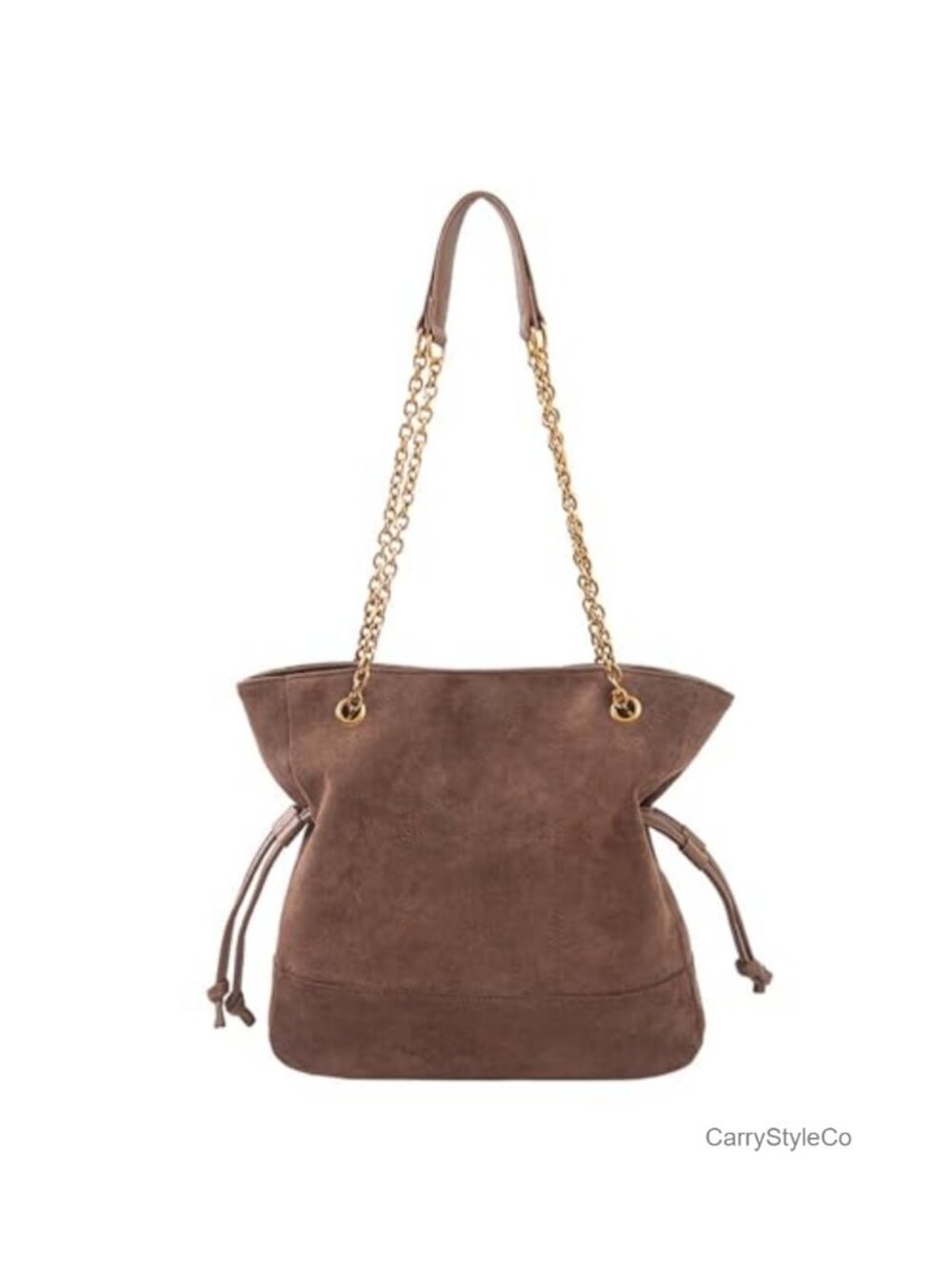 Faux Suede Hobo Shoulder Bag Women Chain Strap Large Tote Handbag